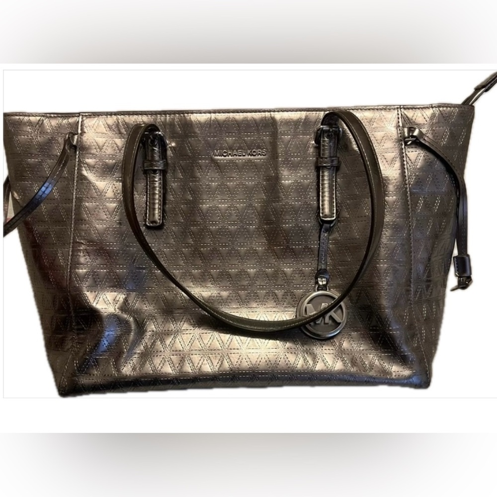 Michael Kors Voyager Tote Bag Gunmetal/Silver